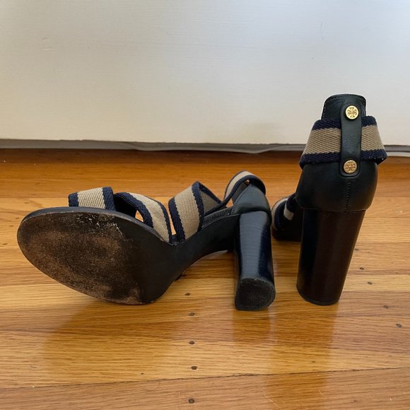Tory Burch Laurie elastic strappy chunky heels - Picture 2 of 2